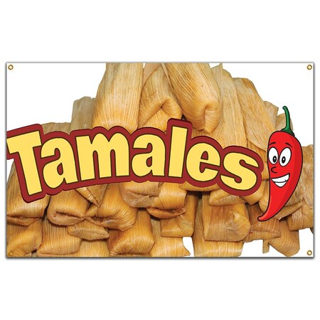 Signmission Tamales Banner Concession Stand Food Truck Single Sided B-60 Tamales19